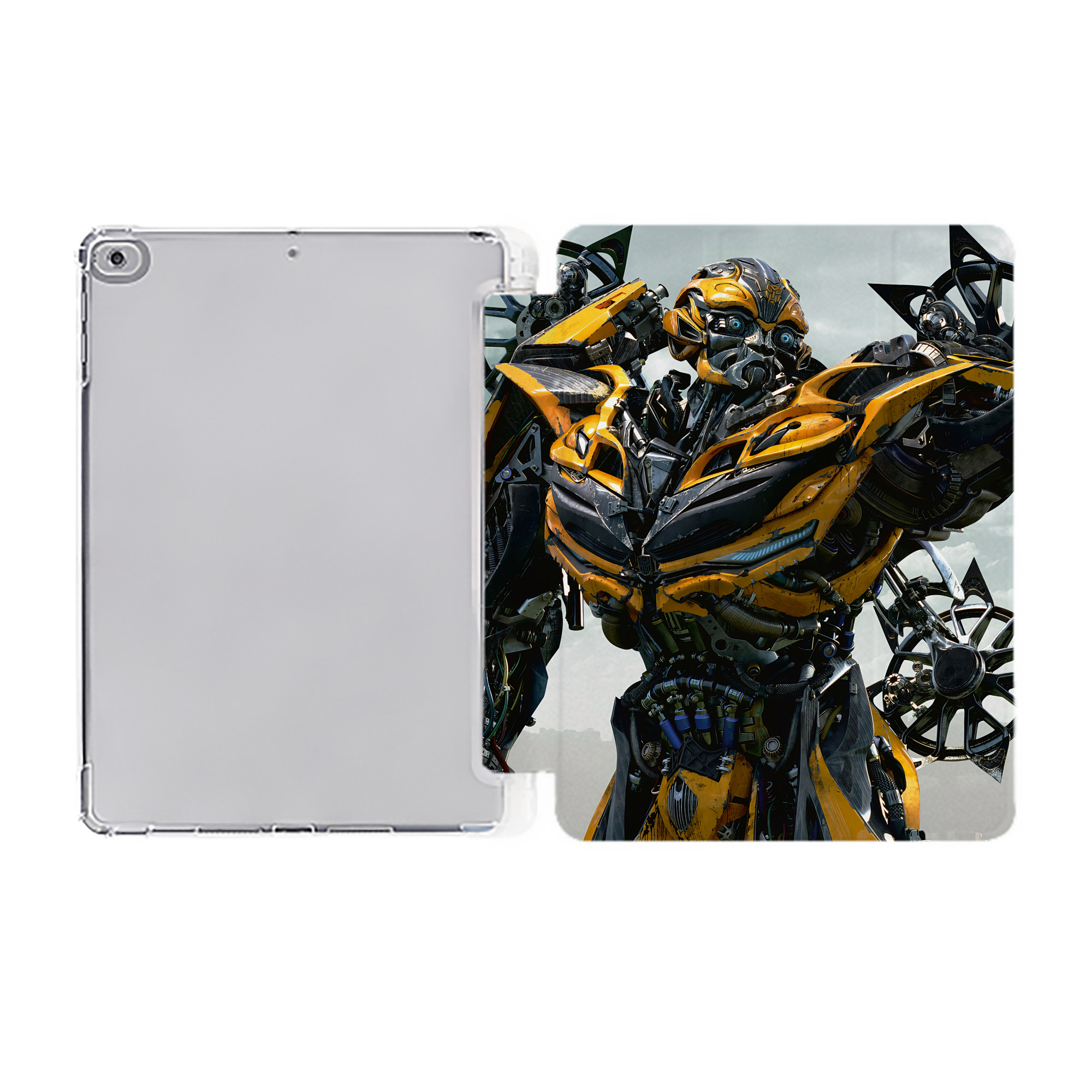 （画像用） Transformers トランスフォーマー IPad ケース ペン収納付き 三つ折りスタンド PUレザー×シリコン 対応機種9.5/10.5/10.9インチ